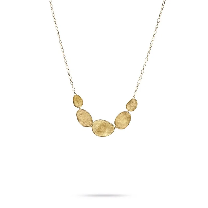 Marco Bicego Lunaria 18K Yellow Gold Hand-Engraved Five Element Necklace