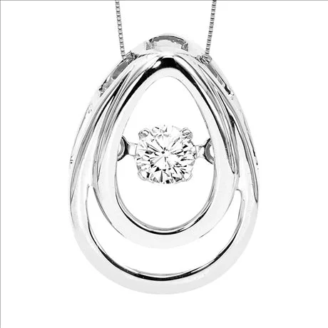 1/8ctw Diamond Sterling Silver Rhythm of Love Pendant