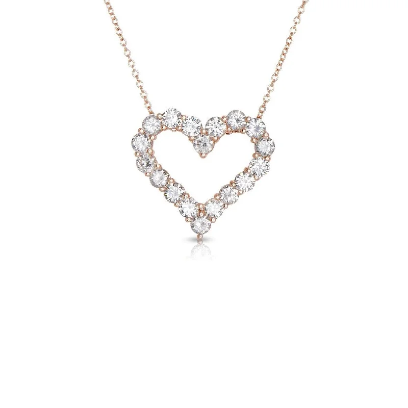 Sabel Collection 14K Rose Gold and Diamond Heart Pendant