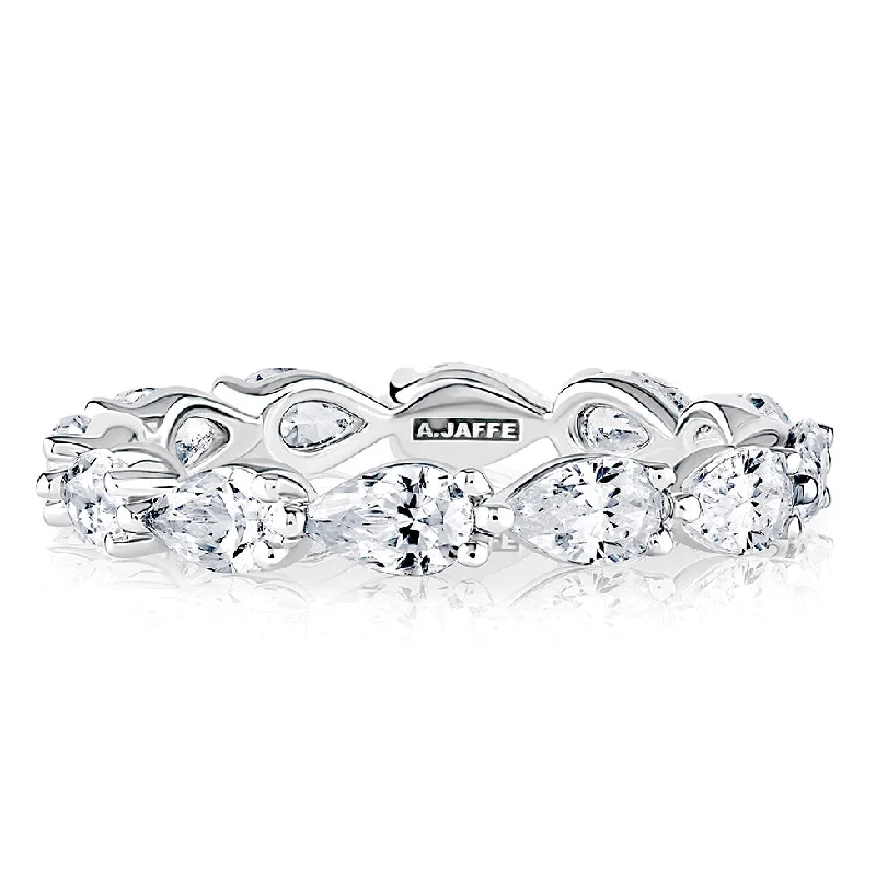 A. Jaffe Pear Diamond Eternity Ring in White Gold