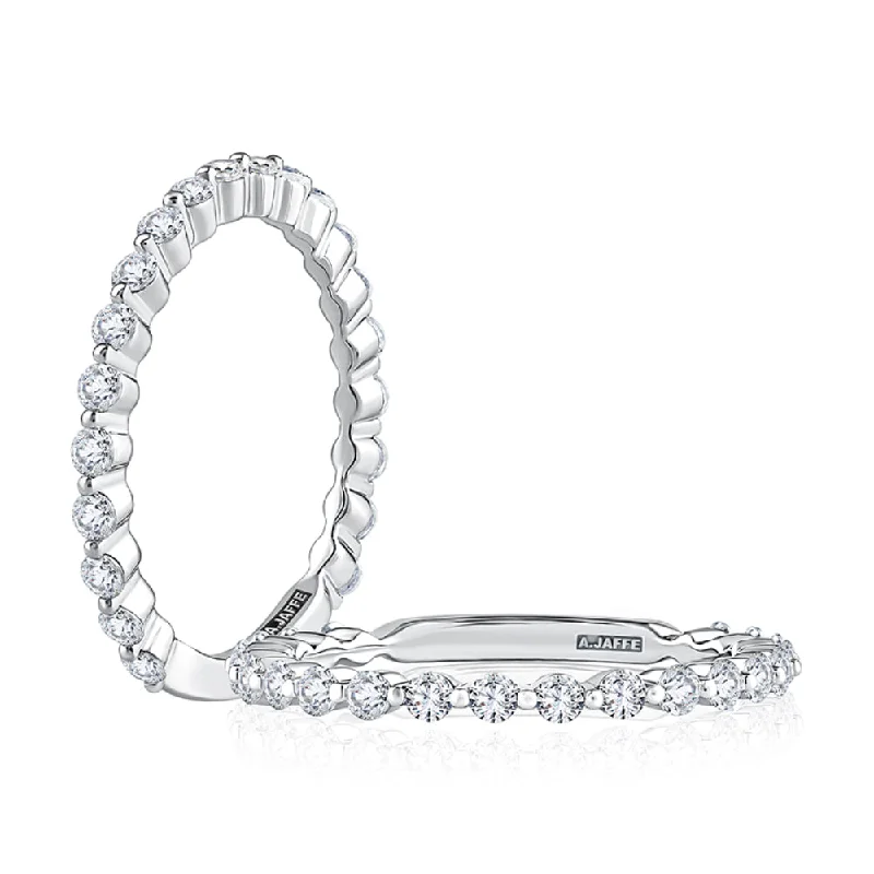 A. Jaffe Single Prong Three Quarter Way Diamond Band