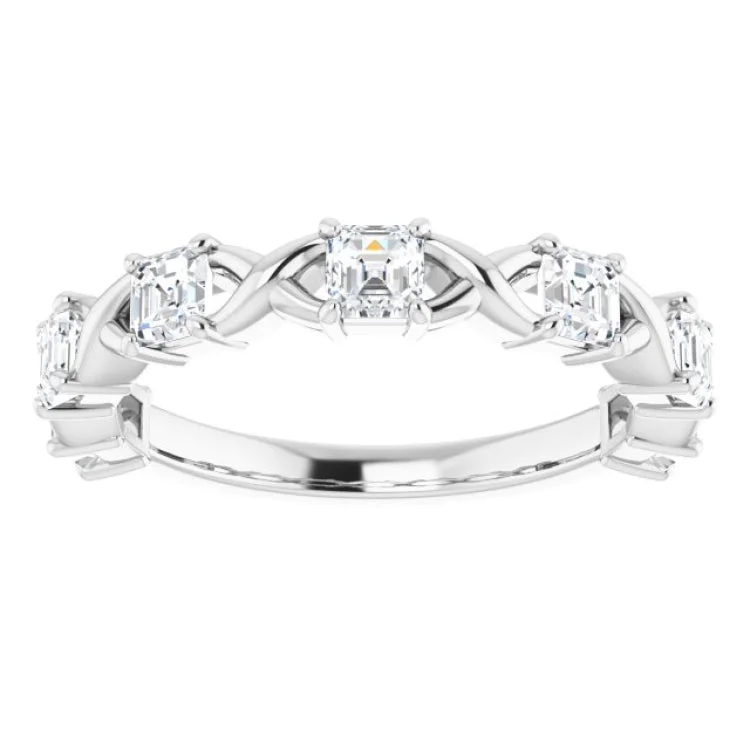 14K White 1 1/8 CTW Natural Diamond Anniversary Band