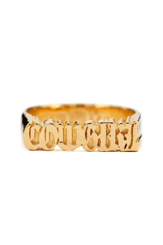 Cowgirl Letter Ring | Gold