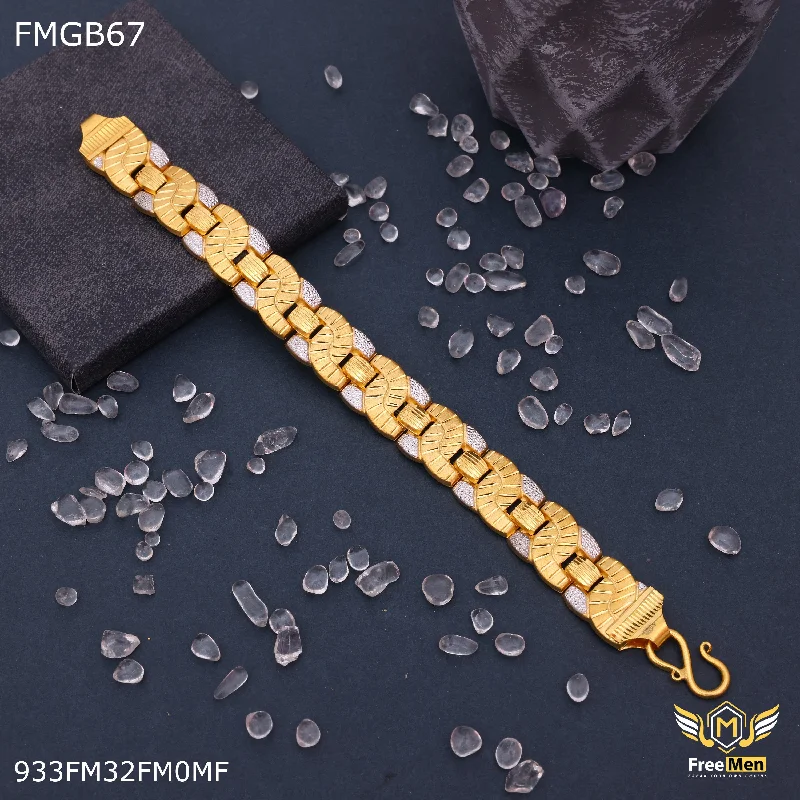 Freemen Gold plated c to c Bracelet with rhodium for Man - FMGB67