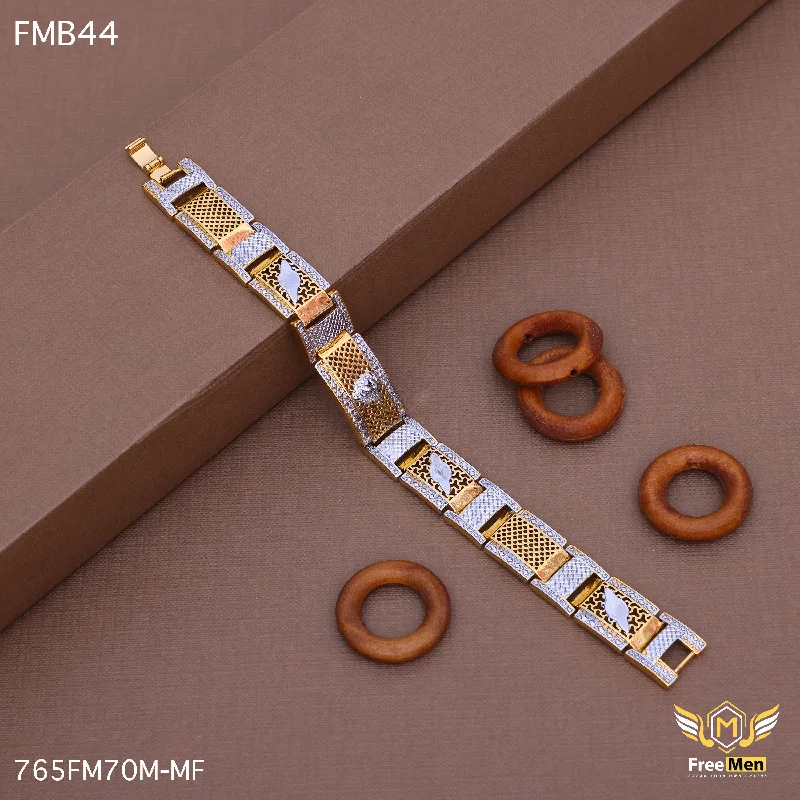 Freemen Nice Golden And Rhodium Lion Face Bracelet - FMB44