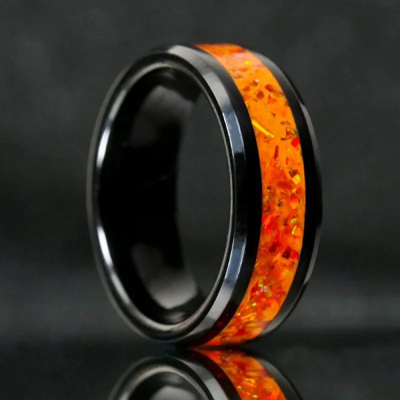 Orange Fire Opal Glowstone Ring