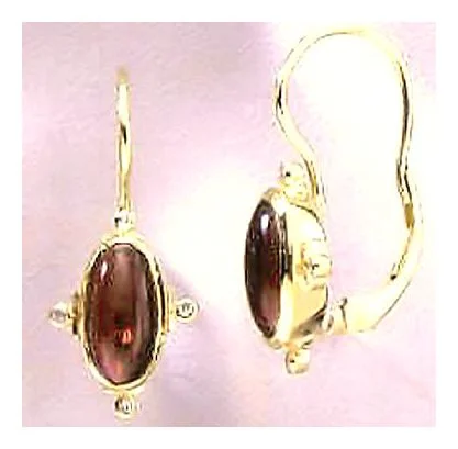 14k Baraketh Garnet and Diamond Earrings (.04ct)