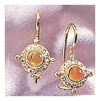 14k Cleopatra Citrine and Diam Earrings (.24ct)