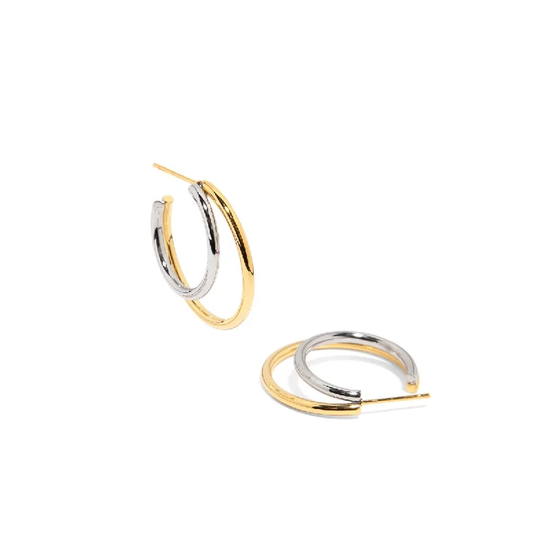 SILVER & GOLD DOUBLE HOOPS