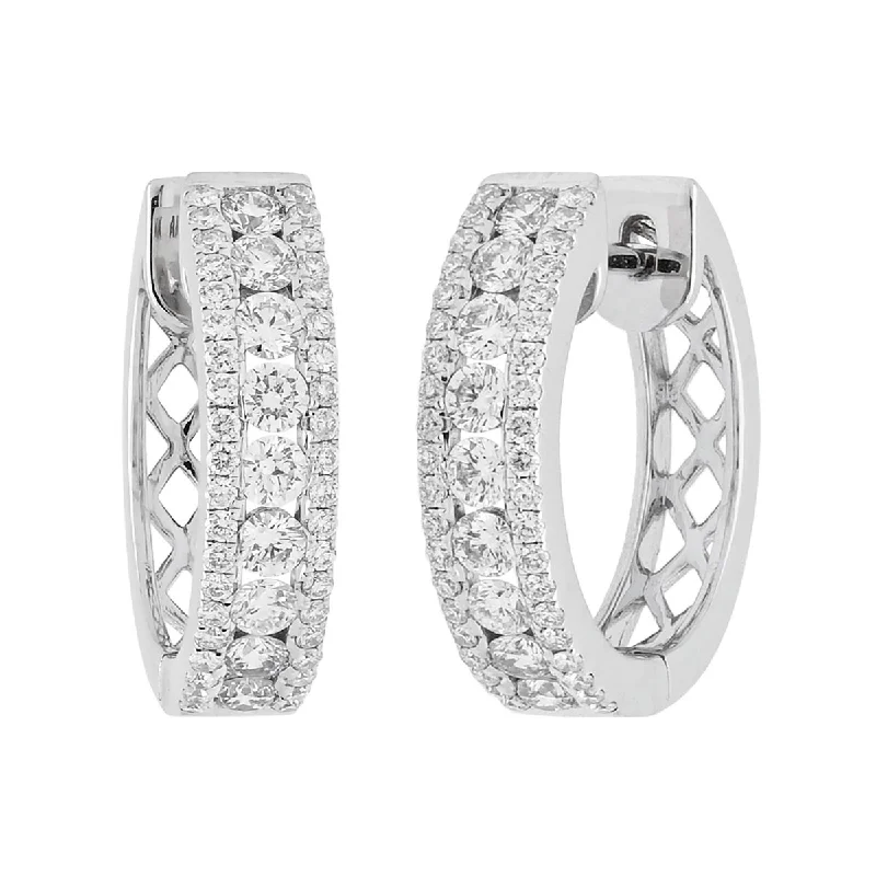 Diamond Hoop Earrings in 14kt White Gold (1ct tw)