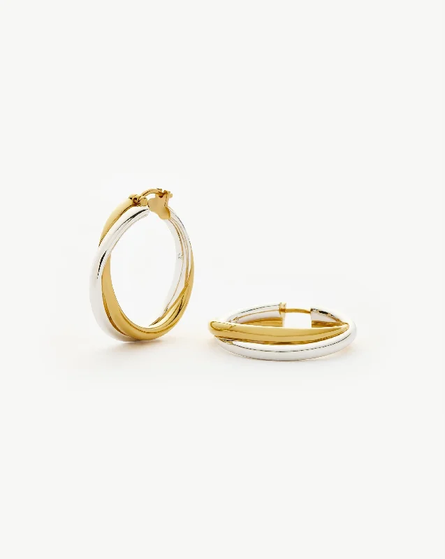 Lucy Williams Entwine Large Hoop Earrings | Mixed Metal