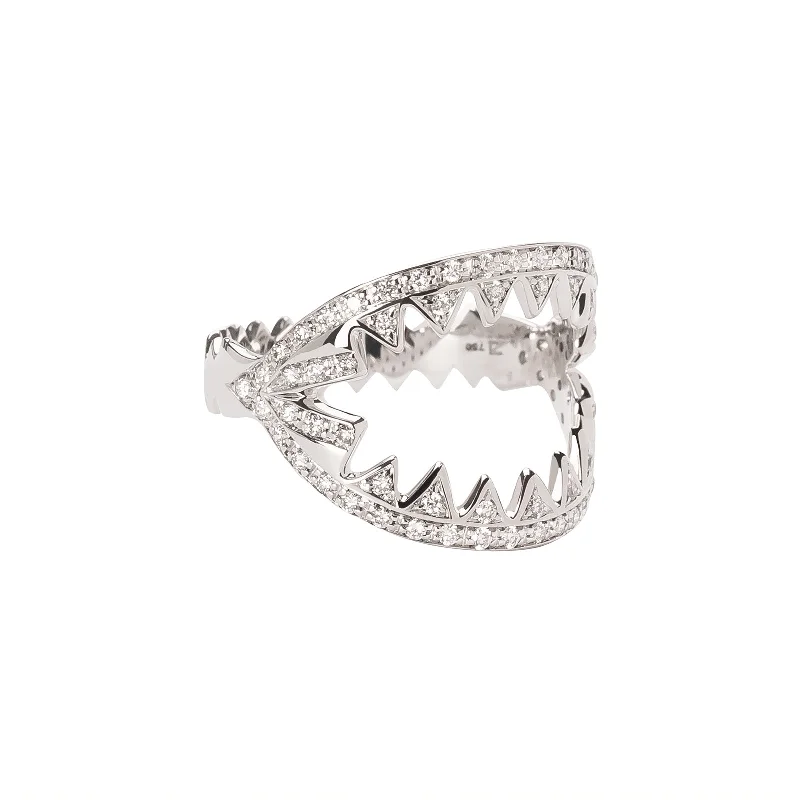 Zig Zag Diamond Ring - White Gold