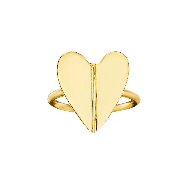 Wings of Love Folded Heart Ring