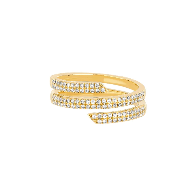 Swirl Diamond Ring - Yellow Gold