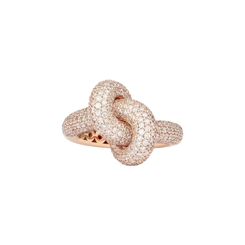 The Medium Diamond Legacy Knot Ring - Rose Gold