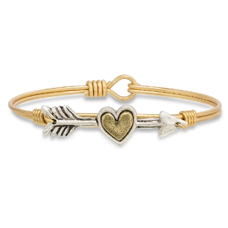 Follow Your Heart Brass Bangle Bracelet