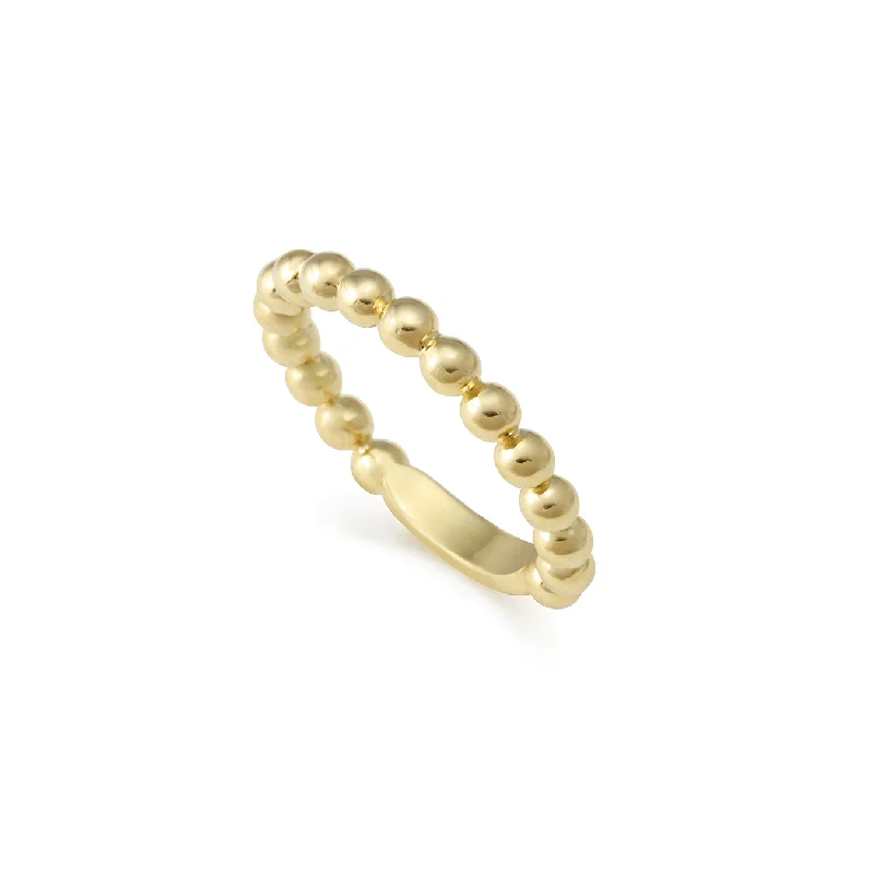 LAGOS Caviar Gold 18K Gold Beaded Stacking Ring