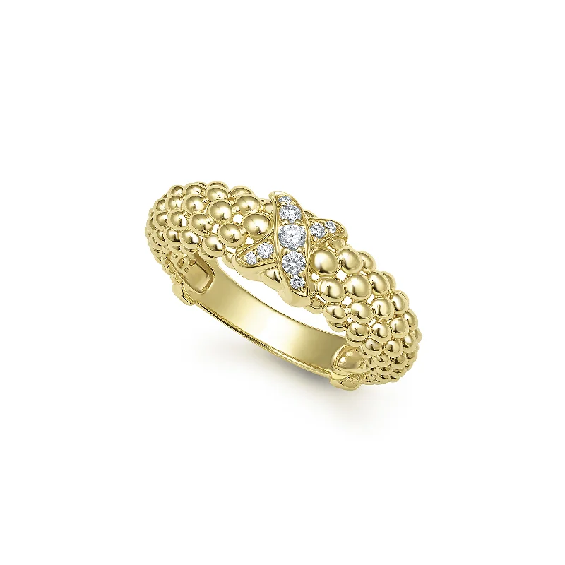 LAGOS Embrace 18K Gold X Caviar Diamond Ring