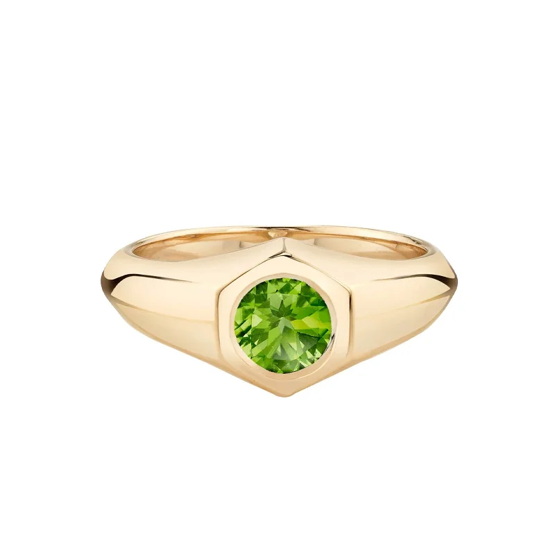 Birthstone Signet Ring - August Peridot