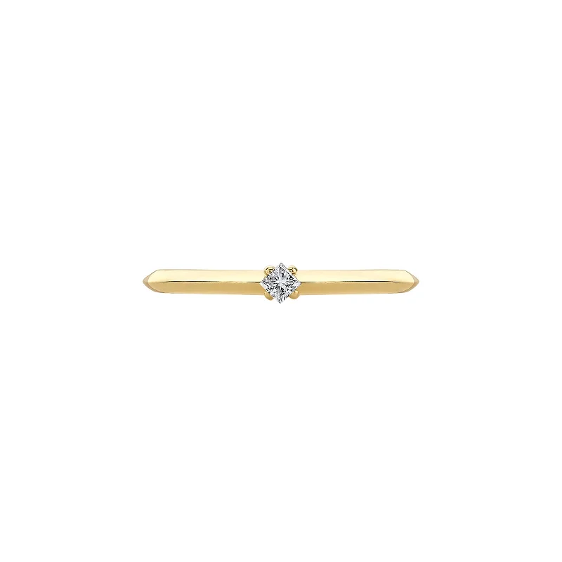 Knife Edge Solitaire Princess Cut Petite Band - Diamond