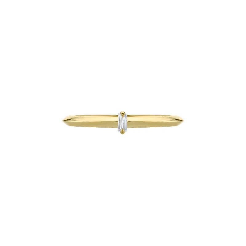 Knife Edge Solitaire Vertical Baguette Petite Band - Diamond