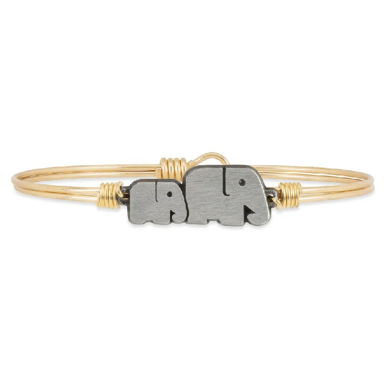 Mama Elephant Brass Bangle Bracelet