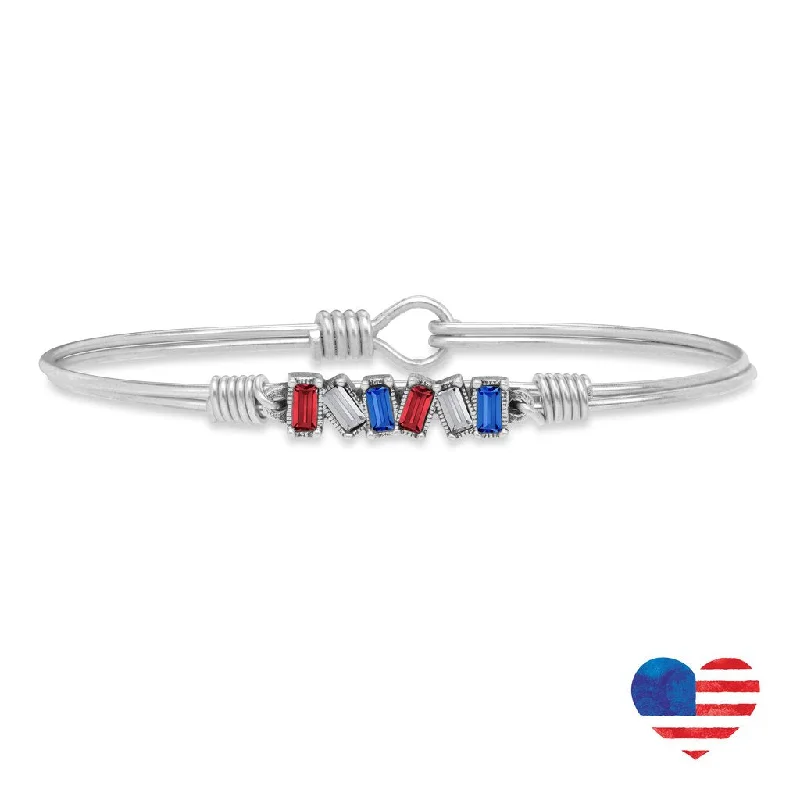 Mini Hudson Americana Ombre Silver Bangle Bracelet