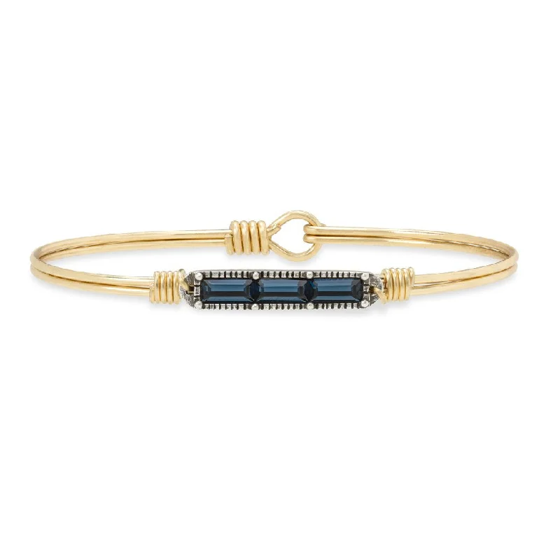 Mini Hudson Montana Blue Brass Bangle Bracelet