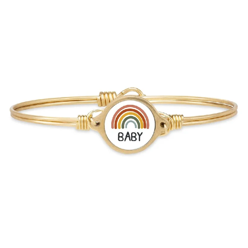 Rainbow Baby Brass Bangle Bracelet