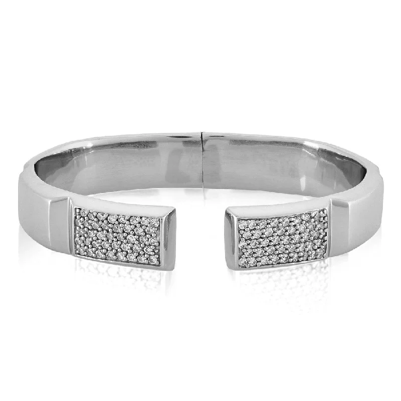 Sam Silver Pave CZ Cuff Bracelet