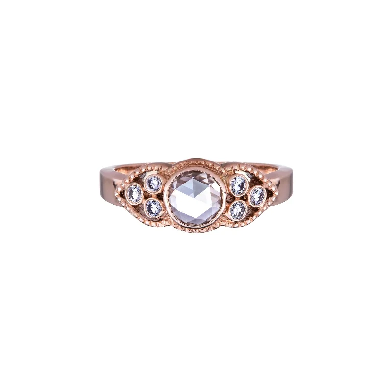 Ella Champagne & Diamond Ring - Rose Gold