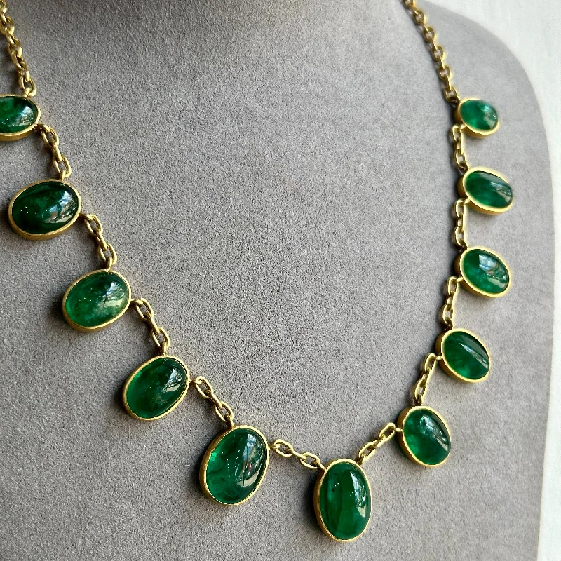 62.76CT Colombian Green Emerald Necklace