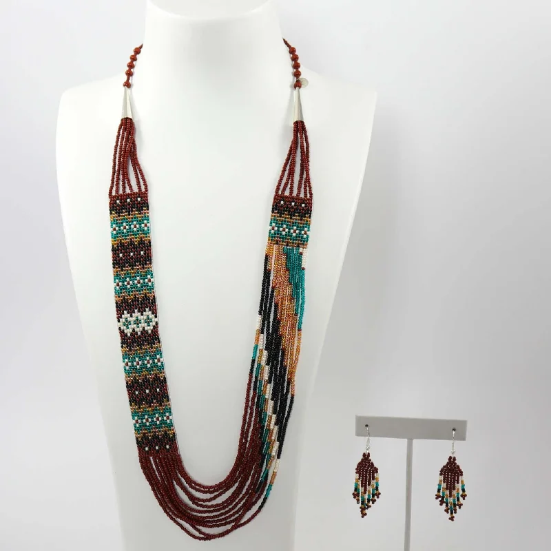 Bead Necklace and Earring Set