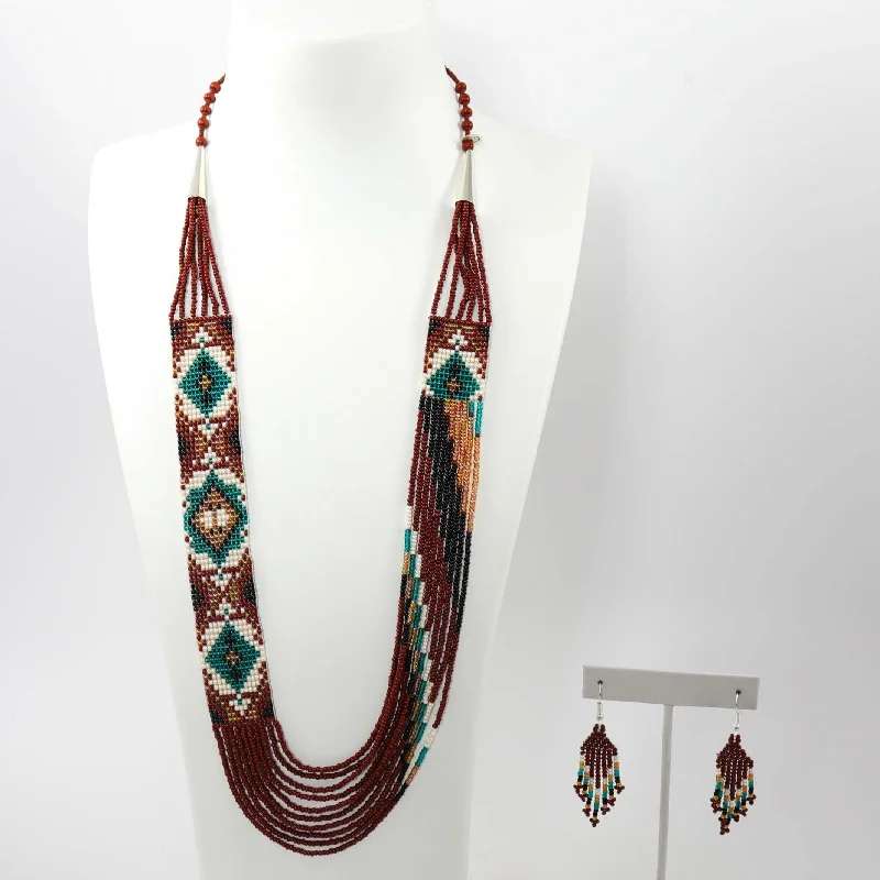 Beaded Necklace and Earring Set