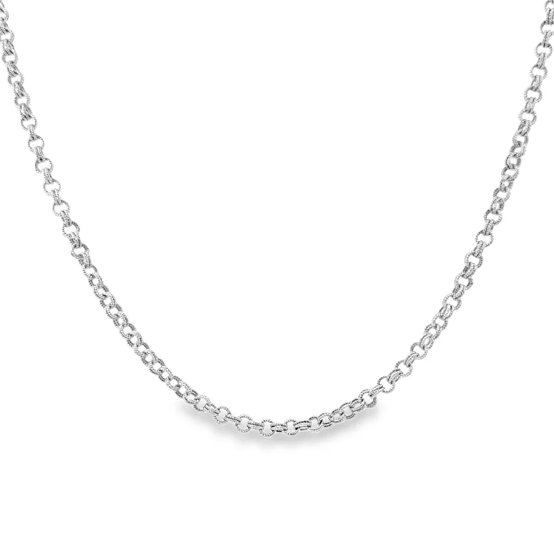 White Gold Double Rolo Chain