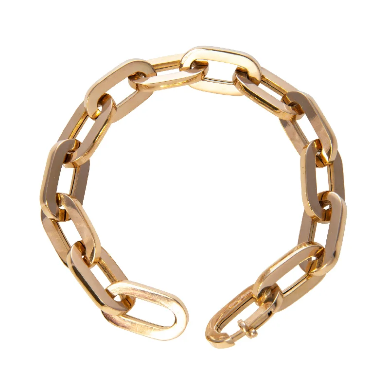 Estate 18K Yellow Gold Chunky Paperclip Link Bracelet