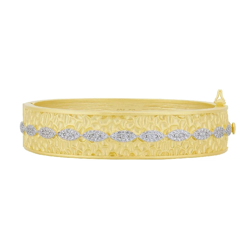 Freida Rothman Petals in Bloom Textured Hinge Bangle