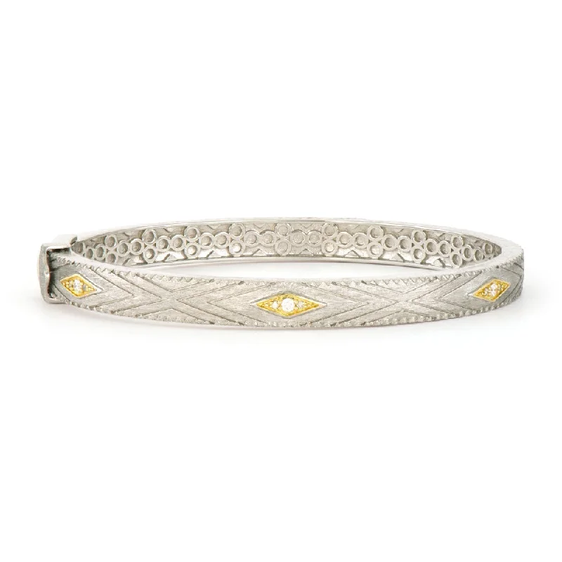 Jude Frances Moroccan Geometric Lined Milgrain Bangle