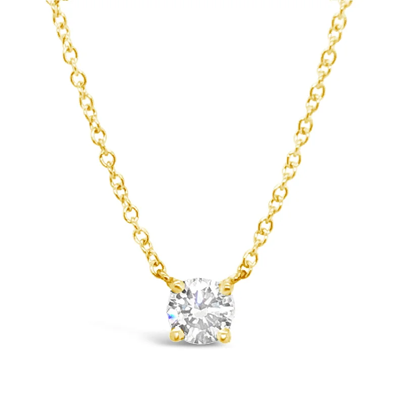 Lab Grown 0.72 Ct. Yellow Gold Diamond Solitaire Pendant