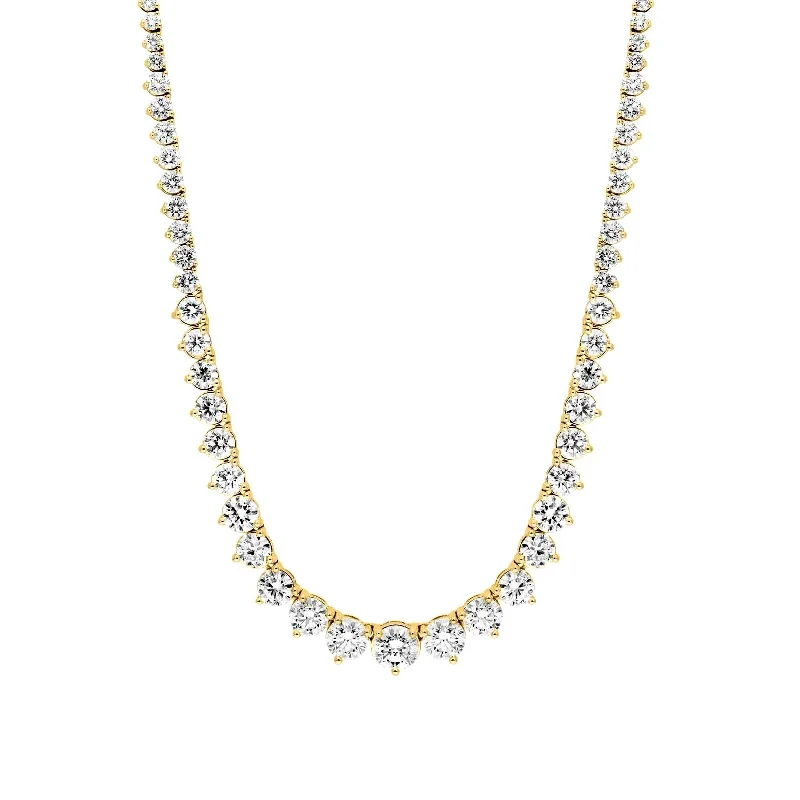 Lab Grown 10.00 Cttw. Graduated Diamond Riviera Necklace