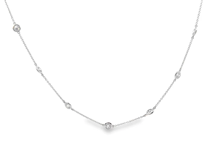 Lab Grown 4.60 Cttw. White Gold Diamonds By The Yard Necklace