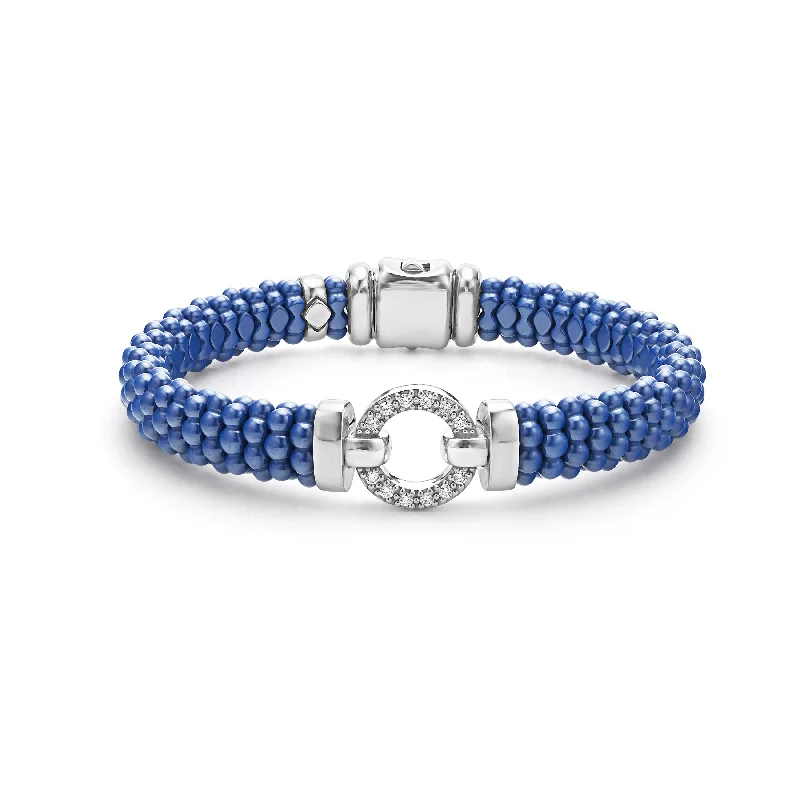 LAGOS Blue Caviar Ceramic Diamond Circle Bracelet, 9mm