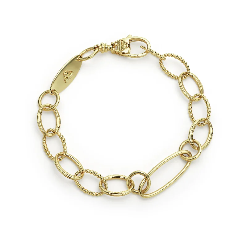 LAGOS Signature Caviar 18K Gold Oval Link Bracelet