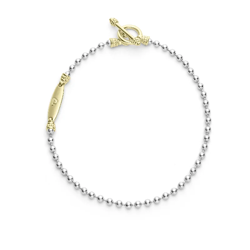 LAGOS Signature Caviar Two-Tone Beaded Toggle Bracelet