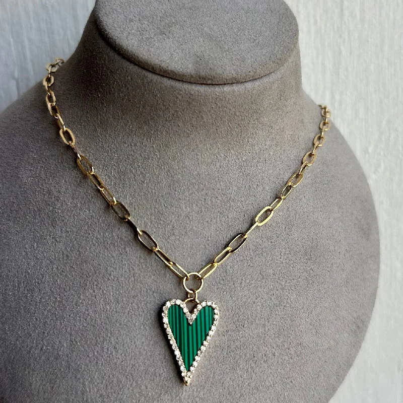 Malachite Heart Necklace