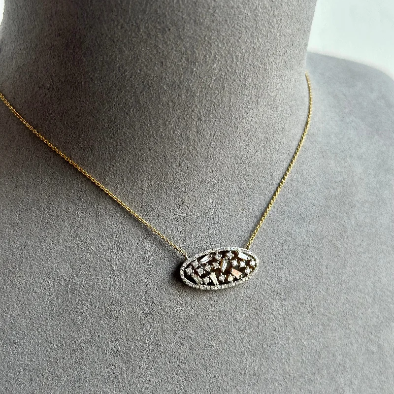 Multi shape Oval Diamond Necklace