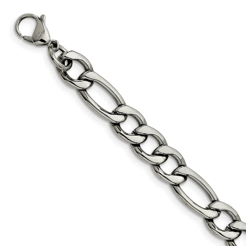 Stainless Steel 8.4mm 8in Figaro Bracelet