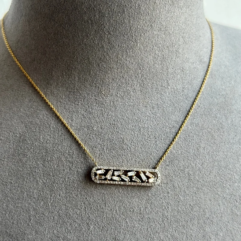 Tapered Baguette Diamond Pendant Necklace